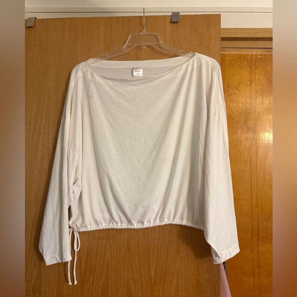 ATHLETA boat neck crop shirt